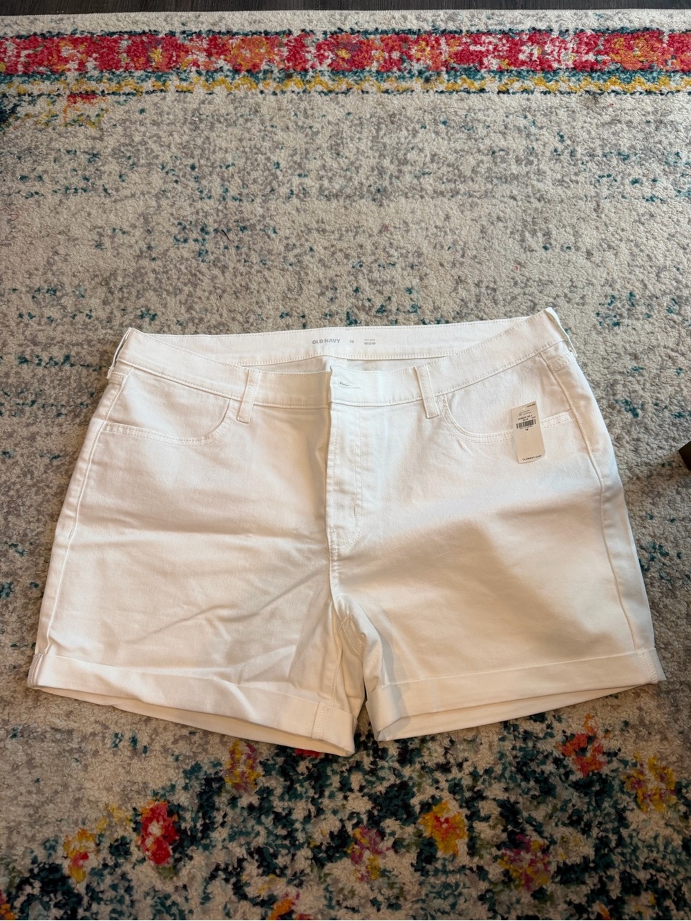 Women's White Rolled-Hem Jean Shorts